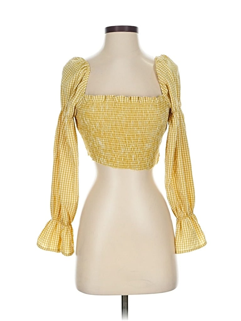 URBAN OUTFITTERS Pre-owned 3/4 Sleeve Blouse In Yellow