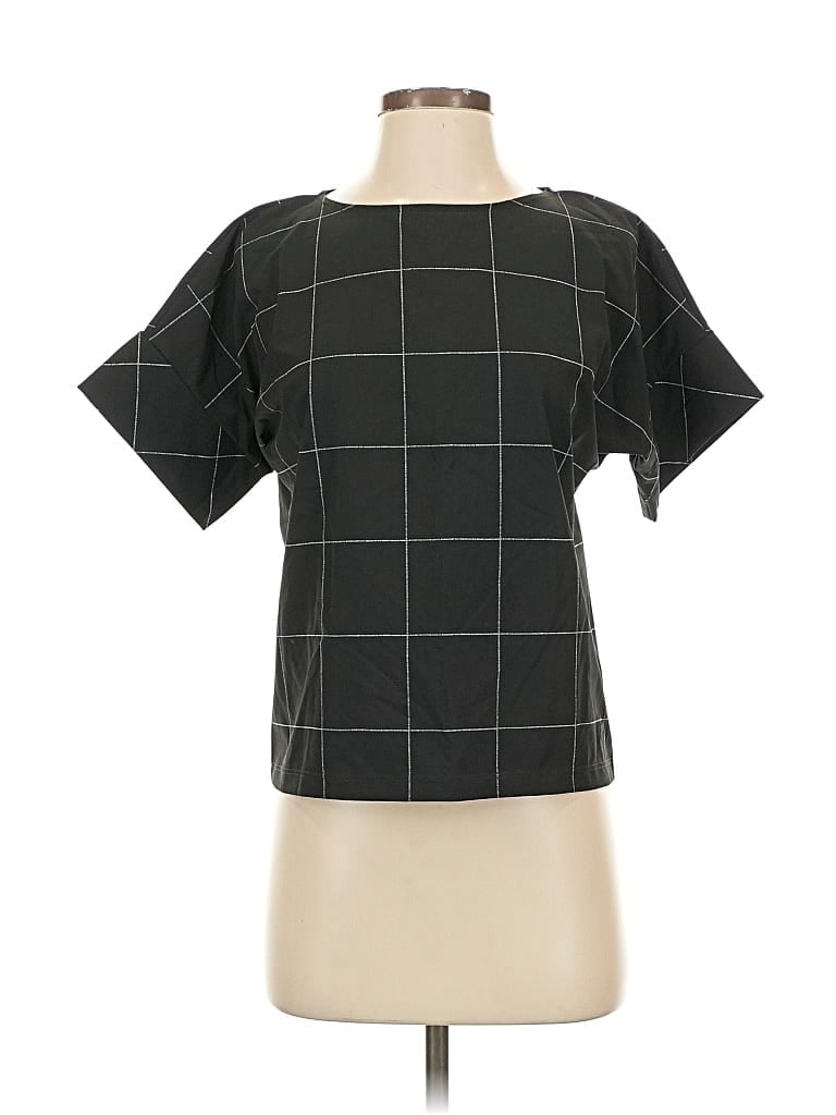Pre-owned Albion Short Sleeve Top Black Square Neckline Tops