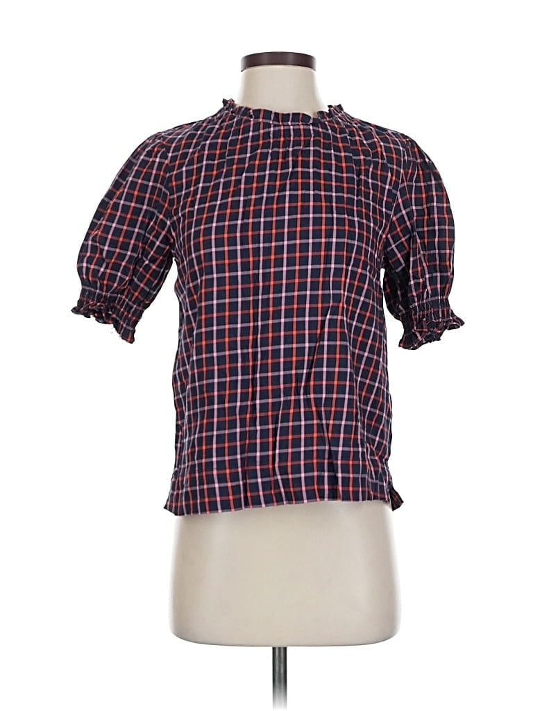 Pre-owned Free Assembly Short Sleeve Blouse In Red