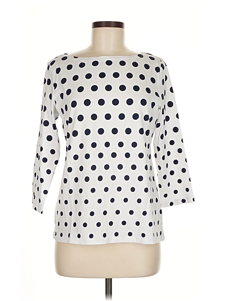 Pre-owned Talbots Outlet 3/4 Sleeve T-shirt In White