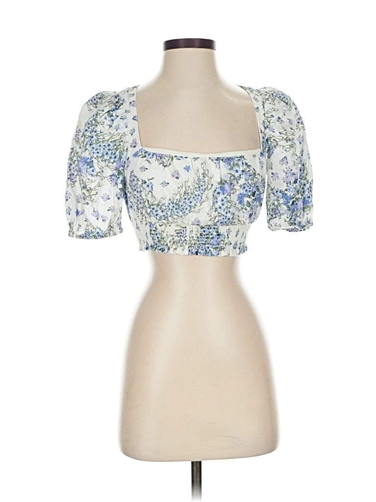 Pre-owned Los Angeles Atelier & Other Stories Short Sleeve Blouse In White