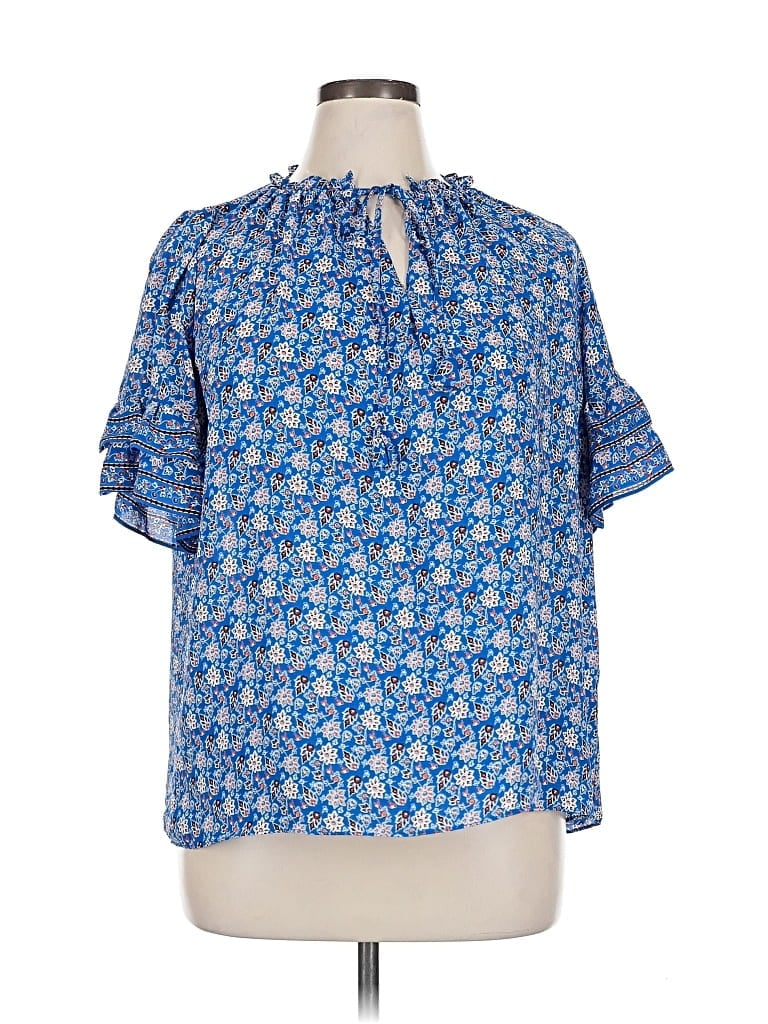 MAX STUDIO Pre-owned Short Sleeve Blouse In Blue