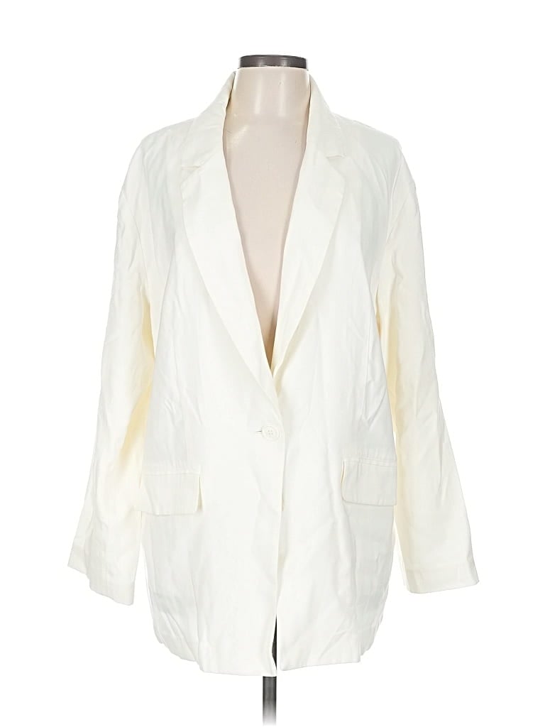 Pre-owned Open Edit Blazer Jacket In White