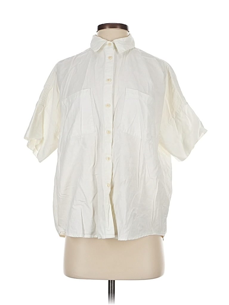 MADEWELL Pre-owned Short Sleeve Blouse In White