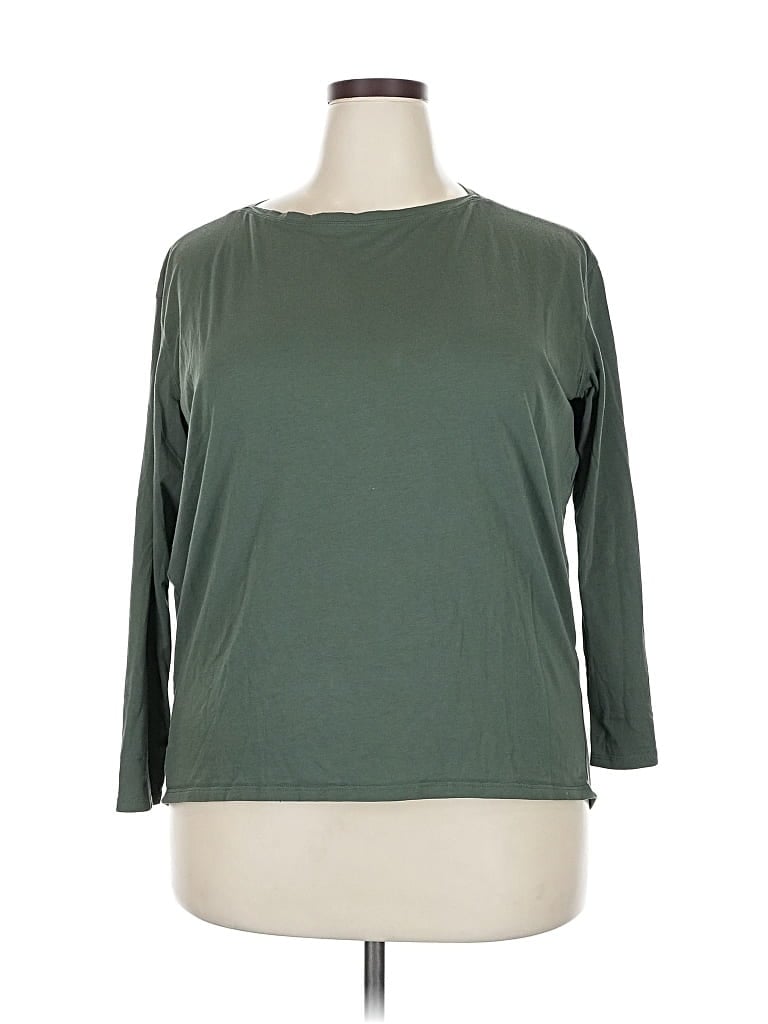 Pre-owned Crz Yoga 3/4 Sleeve T-shirt In Green