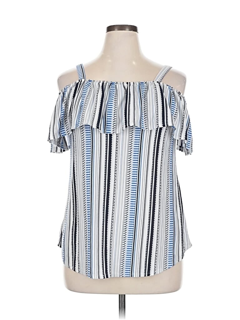 CABLE & GAUGE Pre-owned Sleeveless Blouse In Blue