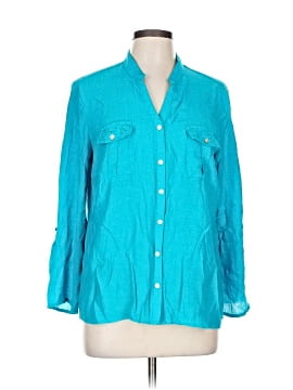 Ny Collection 3/4 Sleeve Button Down Shirt