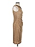 David Meister 100% Polyester Tweed Tan Gold Cocktail Dress Size 2 - photo 4