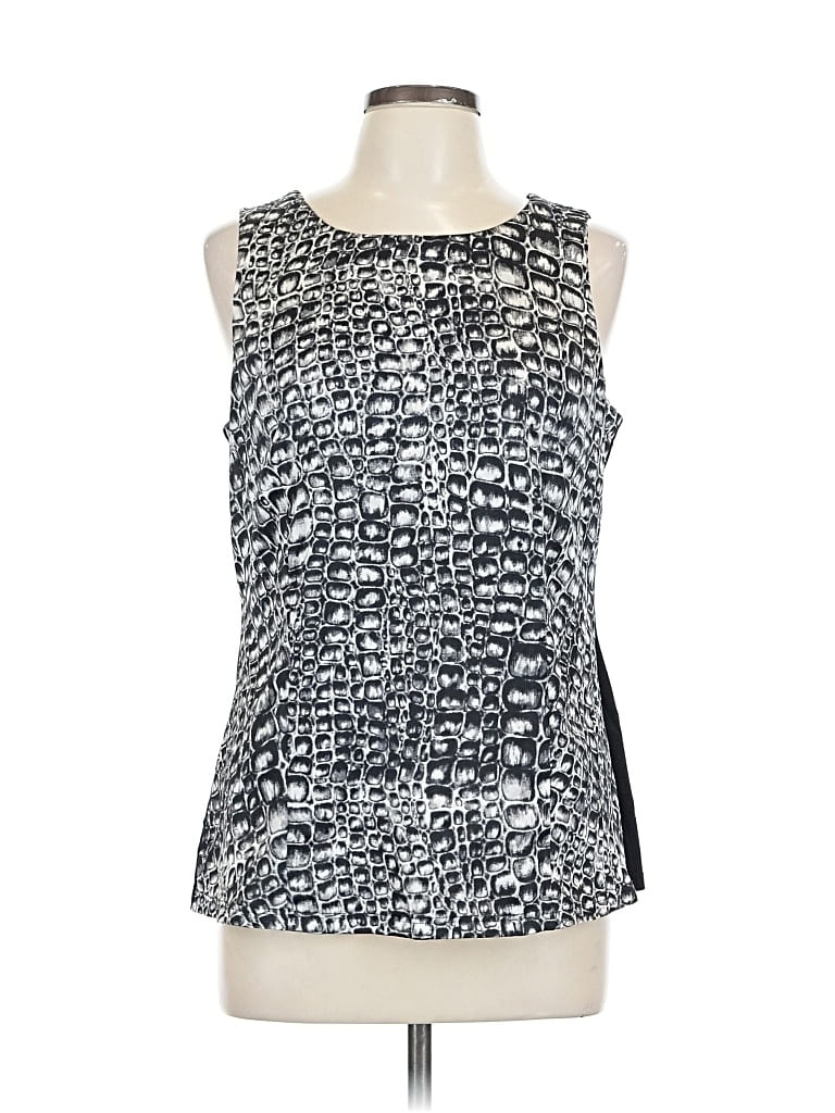 Pre-owned Ann Taylor Factory Sleeveless Blouse In Silver