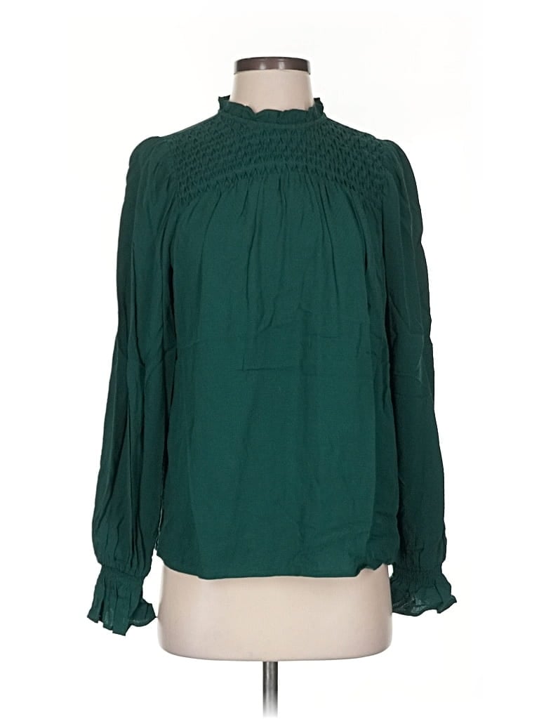 Pre-owned A New Day Long Sleeve Blouse In Green