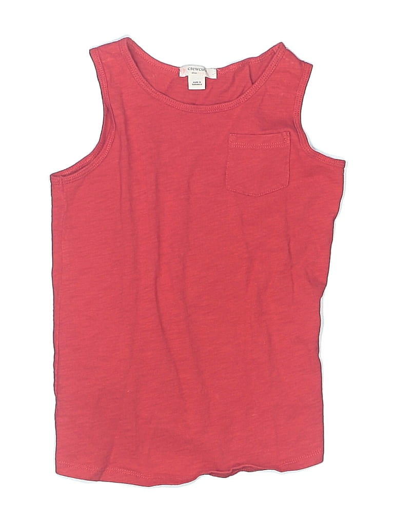 Pre-owned Crewcuts Kids' Sleeveless Top Red Scoop Neck Tops