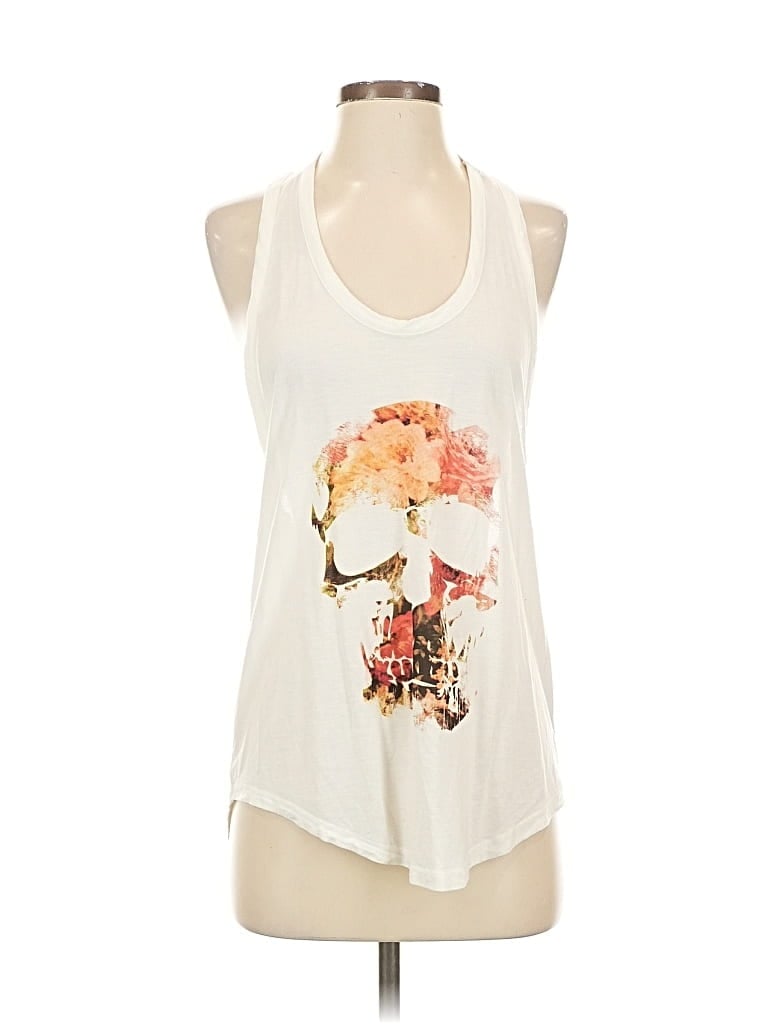 HAUTE HIPPIE Pre-owned Tank Top Ivory Halter Neckline Tops In White