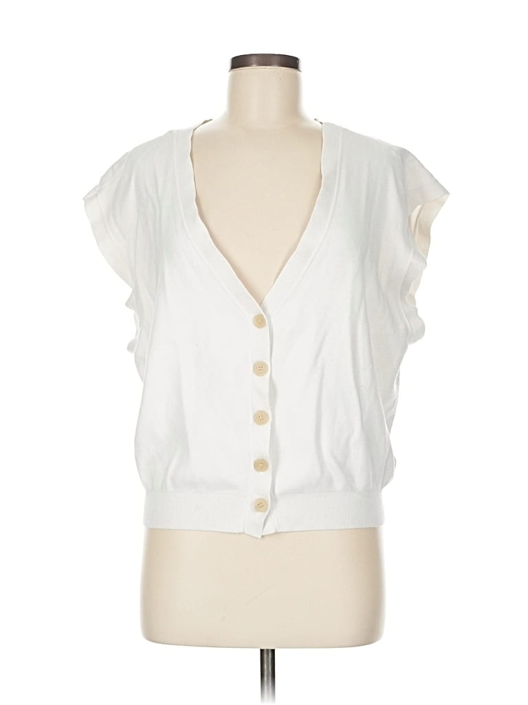 Pre-owned Maeve Cardigan Sweater In White