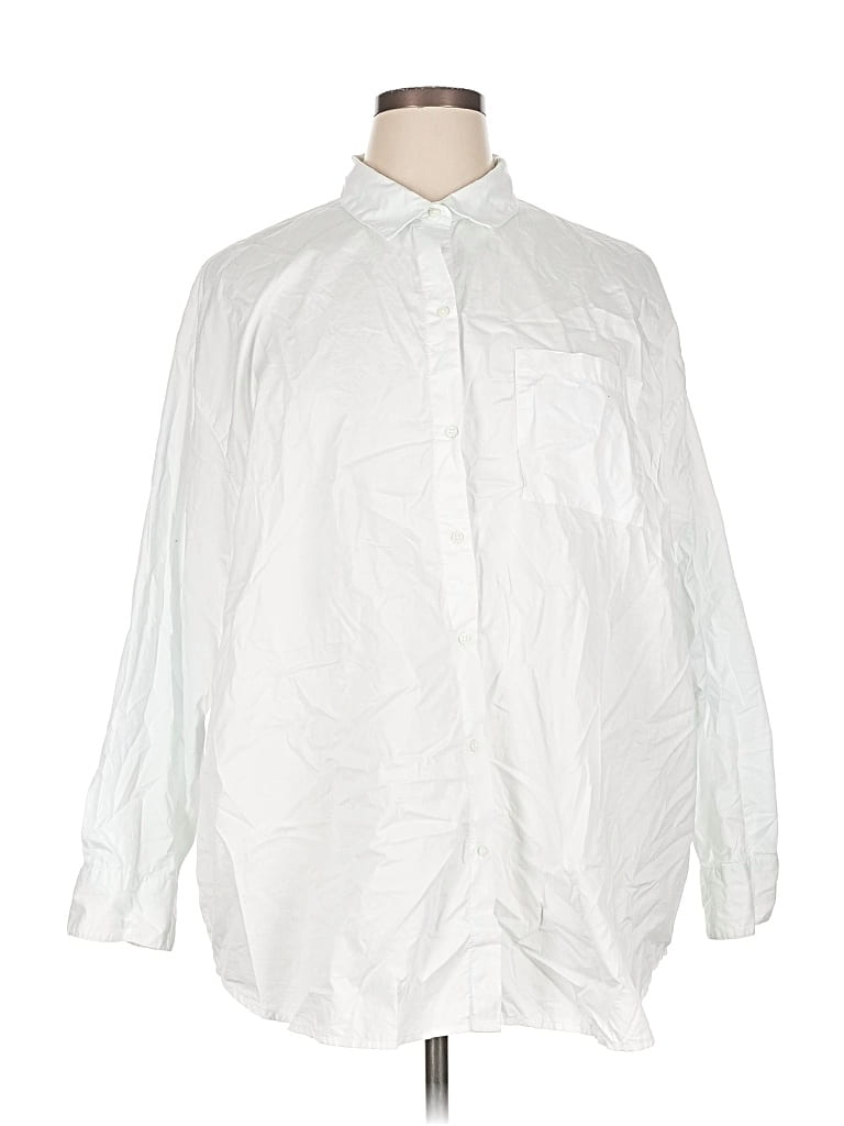 Pre-owned Old Navy Long Sleeve Button Down Shirt In White