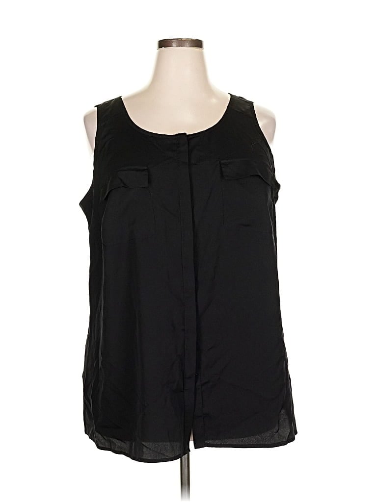 Pre-owned A.n.a. A New Approach Sleeveless Blouse In Black