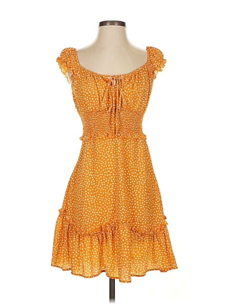 Pre-owned Assorted Brands Casual Dress In Orange