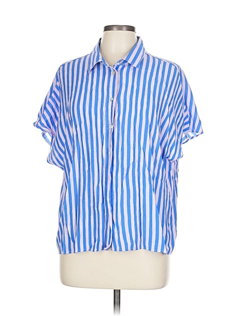 MNG Pre-owned Short Sleeve Blouse In Blue