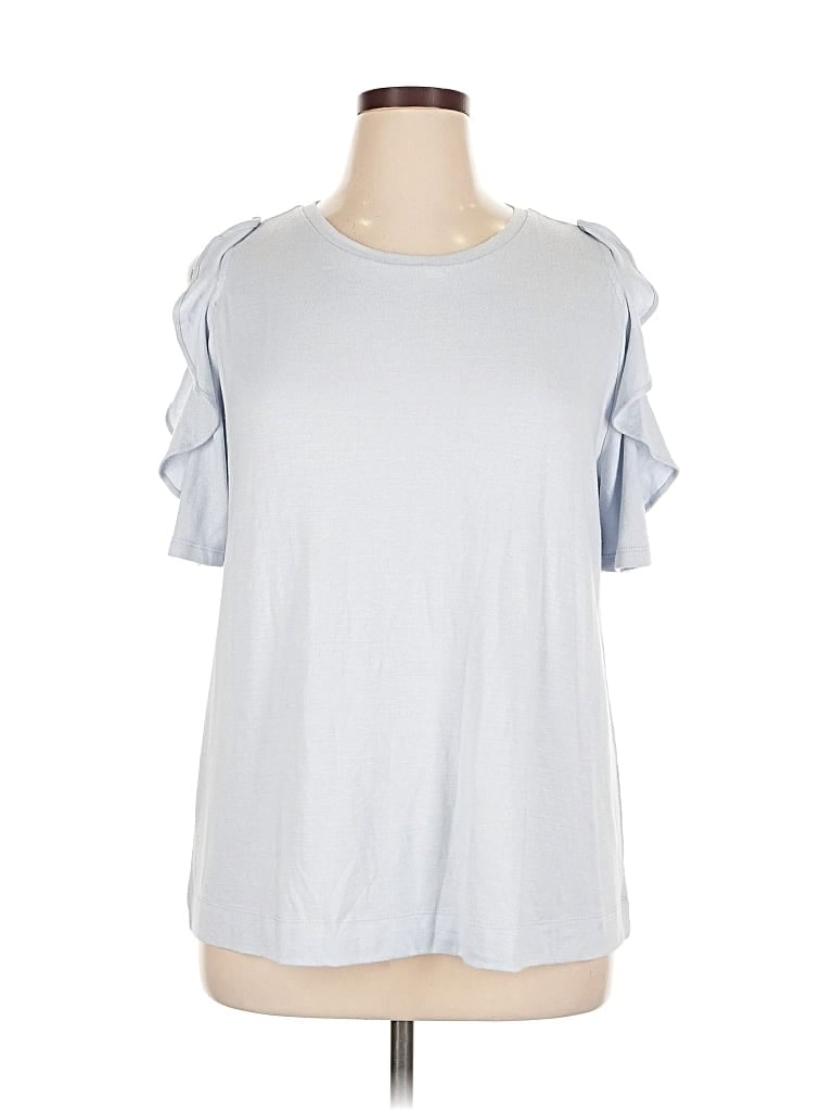 Pre-owned Ann Taylor Loft Short Sleeve T-shirt In Silver