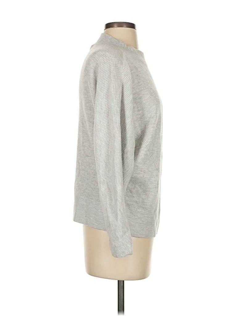 Pre-owned Nic + Zoe Long Sleeve Top Gray Crew Neck Tops