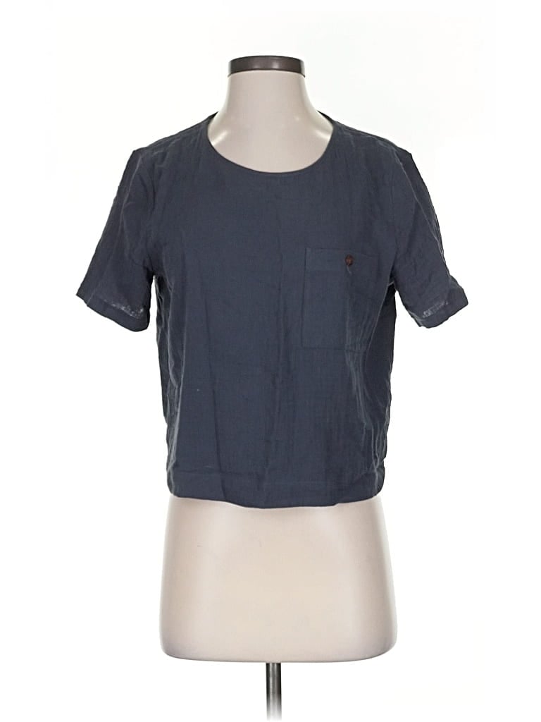 Pre-owned Upwest Short Sleeve Top Gray Crew Neck Tops