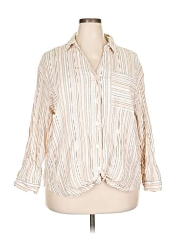 Club Z Collection 3/4 Sleeve Button-Down Shirt (view 1)