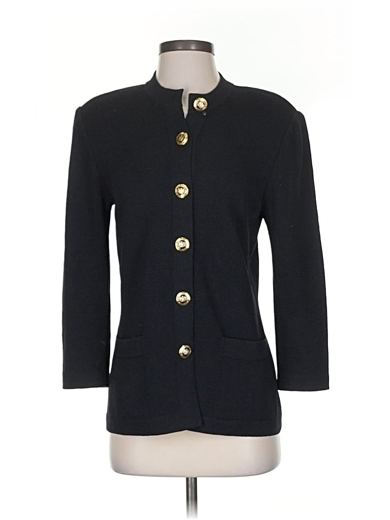 Pre-owned St. John Basics Cardigan Sweater In Black