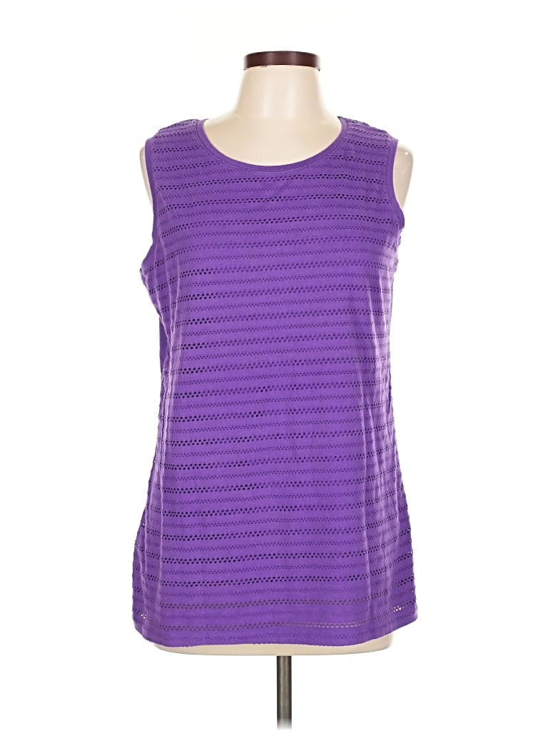 Pre-owned White Stag Sleeveless Top Purple Scoop Neck Tops