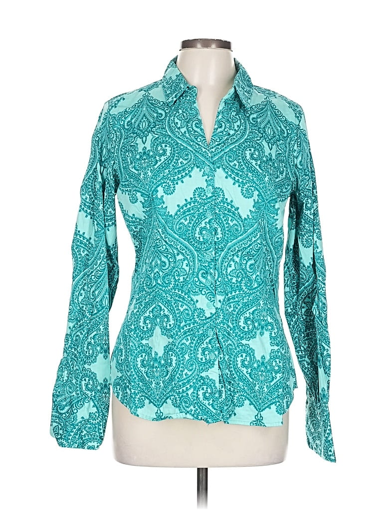 Pre-owned 7th Avenue Design Studio New York & Company Long Sleeve Blouse In Blue