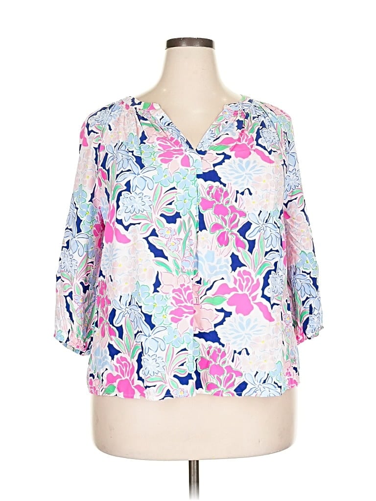 CROWN & IVY Pre-owned 3/4 Sleeve Blouse In Pink