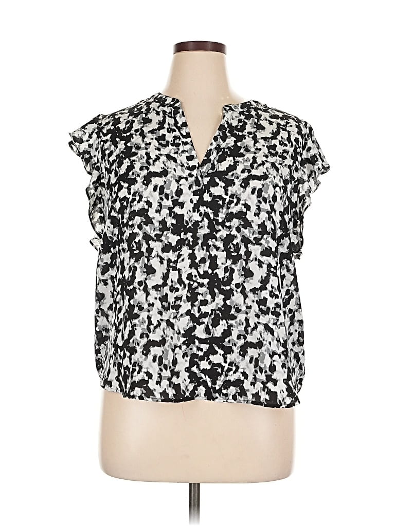 Pre-owned Calvin Klein Short Sleeve Blouse In Black