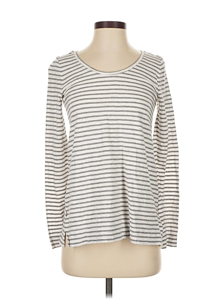 Pre-owned Ann Taylor Loft Long Sleeve T-shirt In Silver