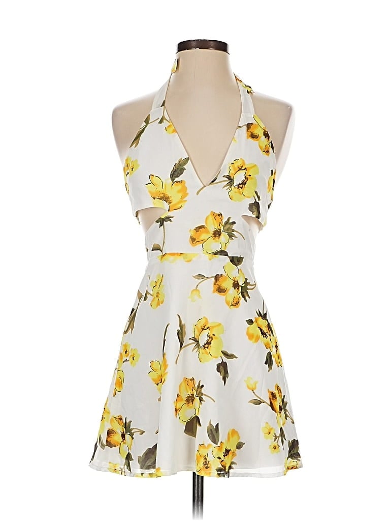 Pre-owned Superdown Sleeveless Top Yellow Halter Neckline Tops