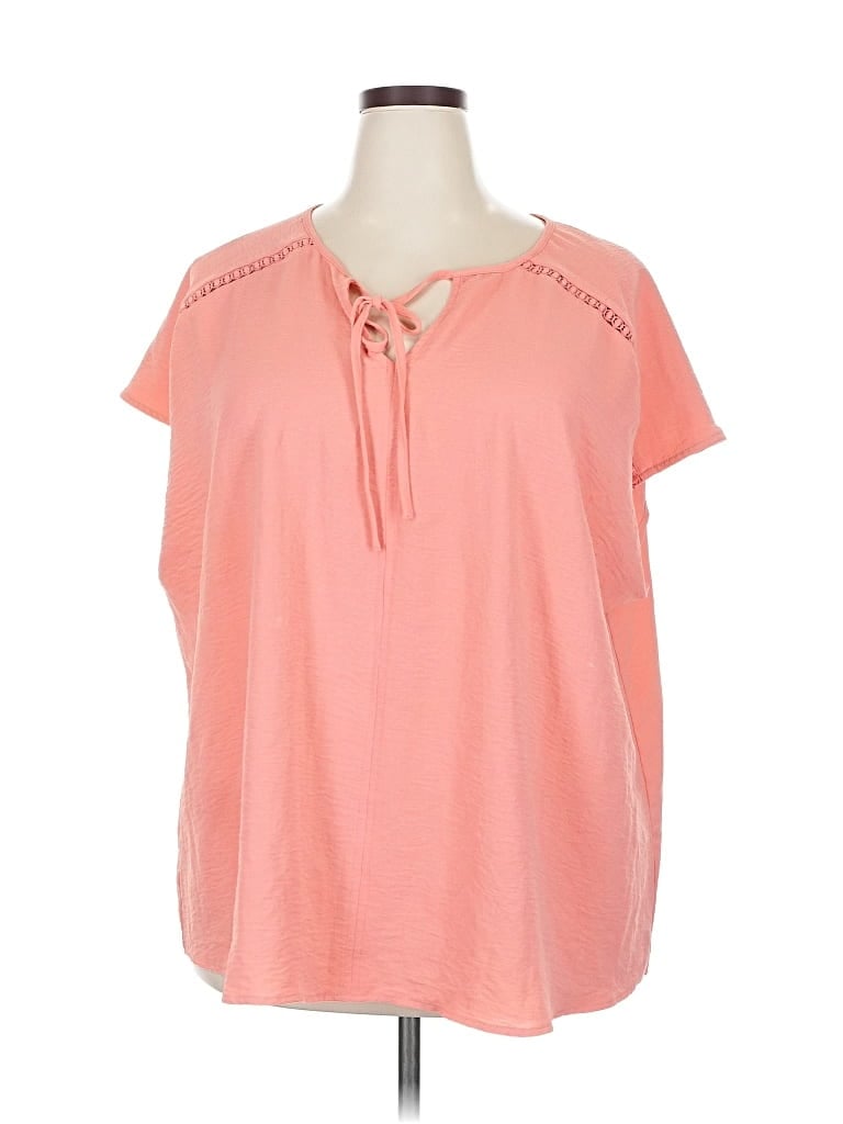 Pre-owned Como Blu Short Sleeve Blouse In Pink
