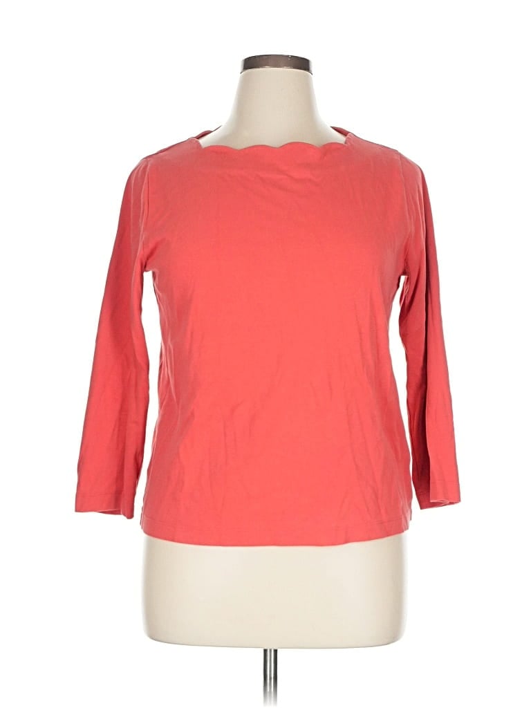 Pre-owned J. By J.crew 3/4 Sleeve Top Orange Boatneck Tops
