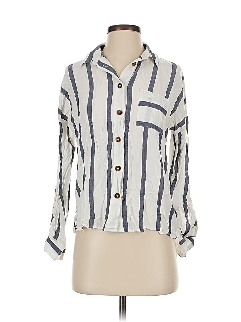 Pre-owned E&m Collection 3/4 Sleeve Blouse In White