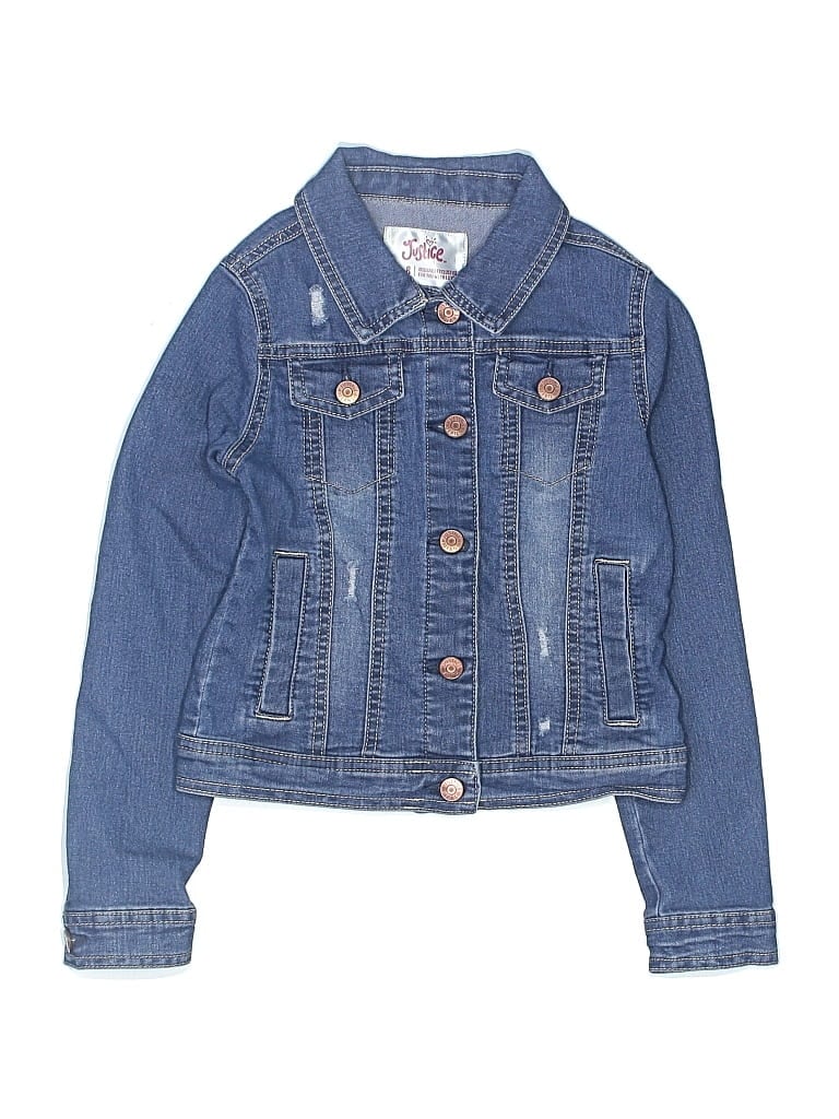 Pre-owned Justice Kids' Denim Jacket In Blue
