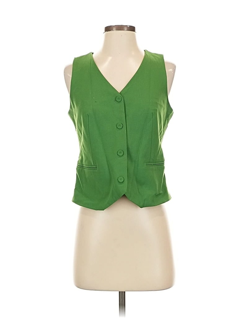 Pre-owned Nicole Miller Vest In Green
