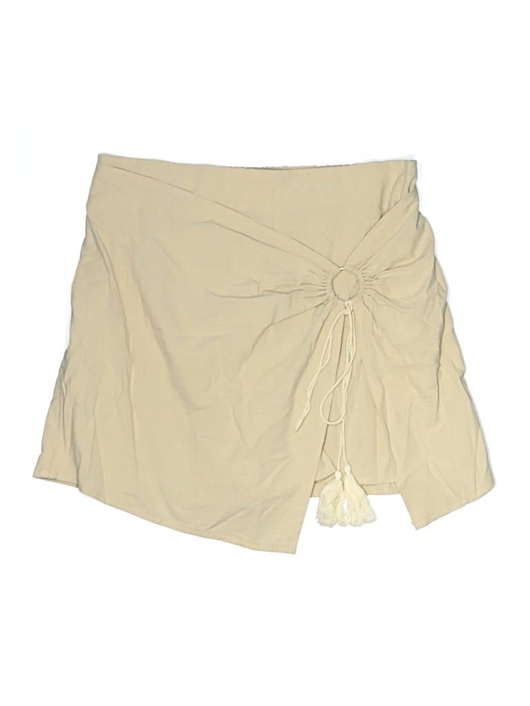 Shein Curve Casual Skirt In Neutral