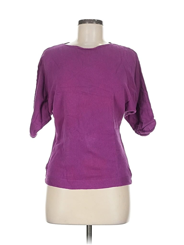 Pre-owned Renvy Short Sleeve Top Purple Boatneck Tops