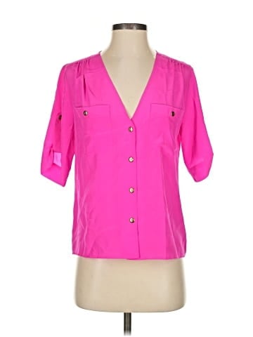 Amanda Uprichard Short Sleeve Silk Top (view 1)