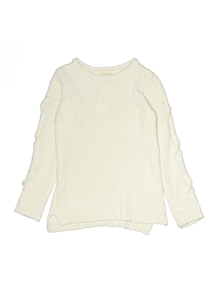 Pre-owned Btween Kids' Pullover Sweater In White