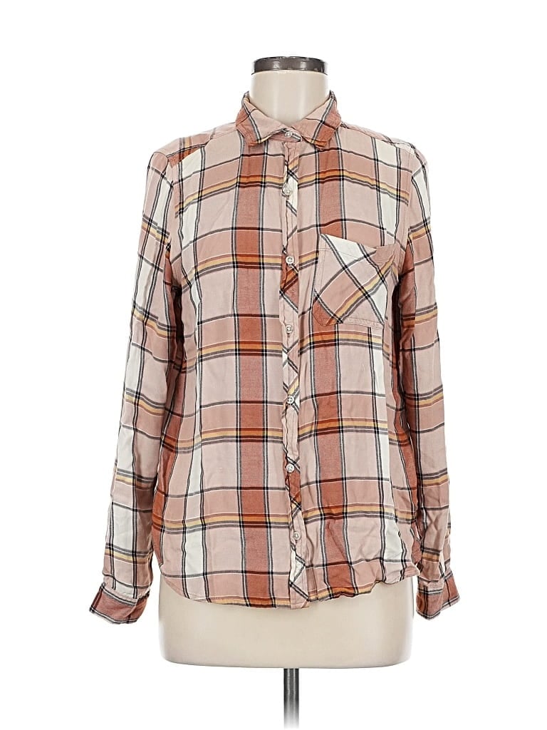 Pre-owned Universal Thread Long Sleeve Button Down Shirt In Brown