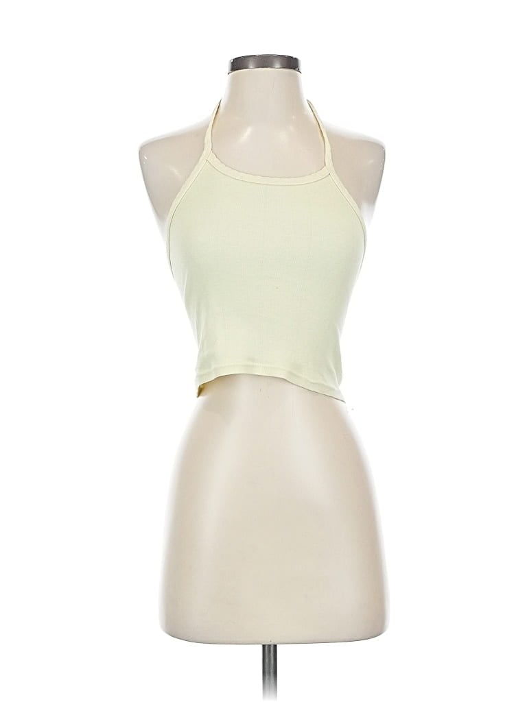 Pre-owned Out From Under Tank Top Ivory Halter Neckline Tops In White