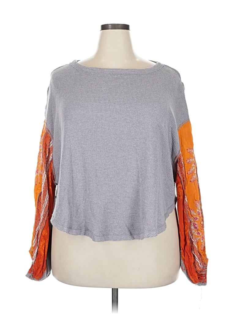 Pre-owned We The Free Pullover Sweater In Gray