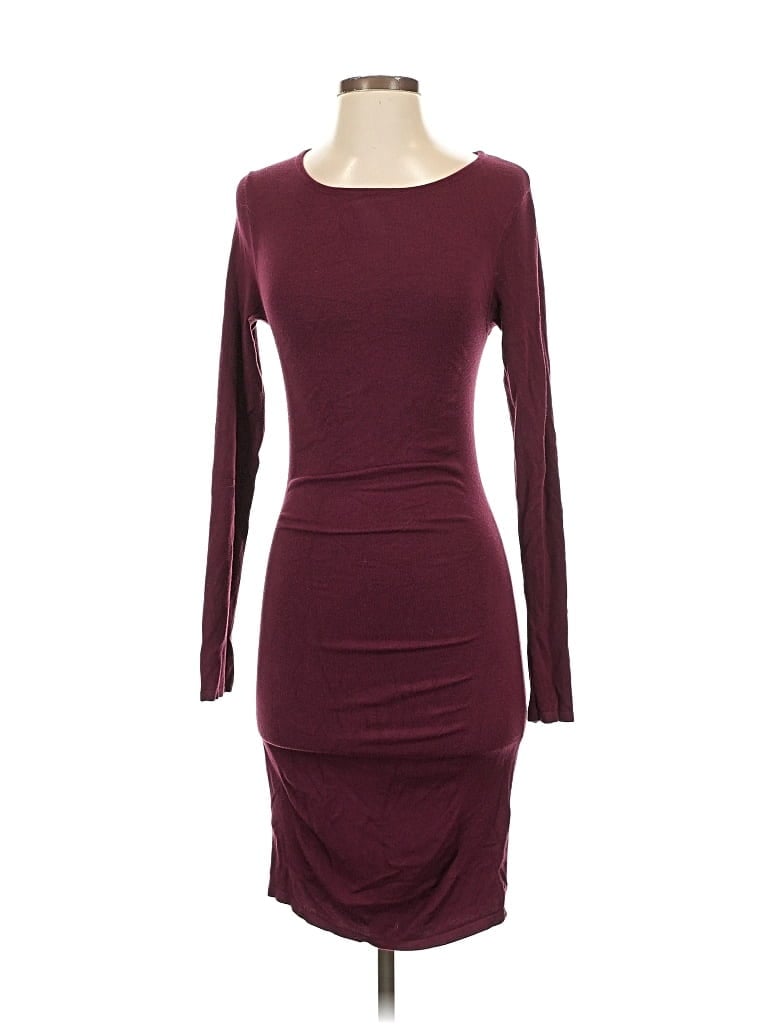 Pre-owned Express Cardigan Sweater In Burgundy