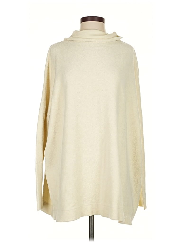 Pre-owned Free People Turtleneck Sweater In White