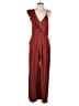 Three Floor 100% Viscose Stripes Burgundy Jumpsuit Size 8 - photo 1
