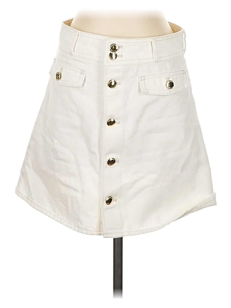 H&M Pre-owned Denim Skirt In White