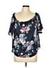 YOINS 100% Polyester Blue Short Sleeve Blouse Size L - photo 1