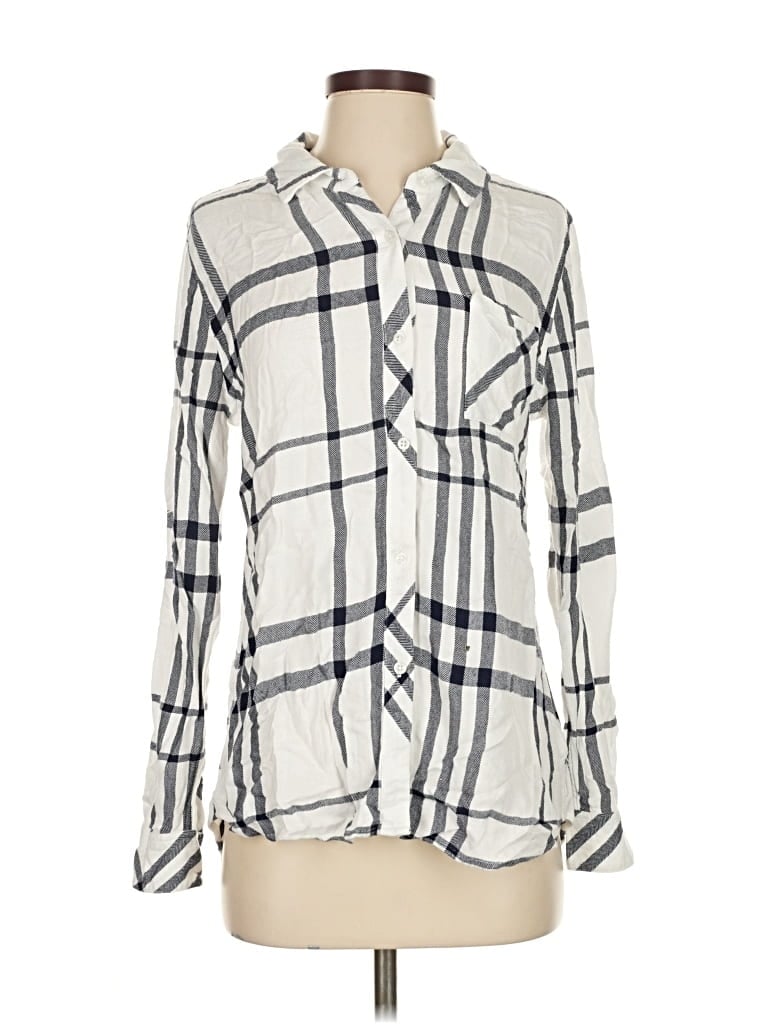 Pre-owned Rails Long Sleeve Button Down Shirt In White